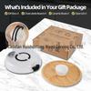 Eco-friendly Bamboo Tray with Acrylic Lid - Portable Wooden Plate for Camping, Picnics, and Restaurants