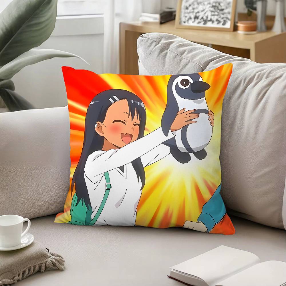 Cute H-Hayase Nagatoro Throw Pillow Covers Pattern Cushion Cover Suitable For Sofa Bedroom Car Pillow Cover