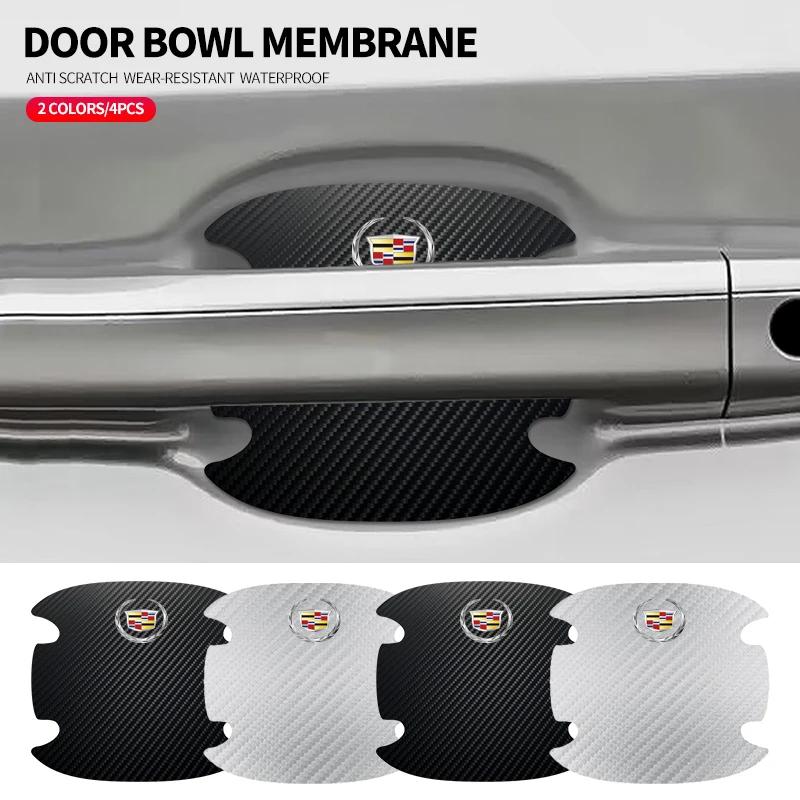 4Pcs Car Door Bowl Scratch Protective Sticker for Cadillac CT5 STS XLR CT4 GT4 SLS SLR XT6 Escalade XT4 XT5 SRX XTS ELR BLS