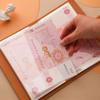 1 Banknote Storage Book Made of PU Material, Can Hold 100 Banknotes, with Banknote Photos, Stamps, Bank Card Storage Book