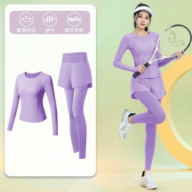 Back Pocket Mobile Phone Running Sports Suit Women's Autumn Quick-drying Fitness Top High-end Yoga Clothes Long Sleeves