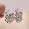 Creative Special-Shaped Petal Fold Earrings Stainless Steel Material Suitable For Women'S Gold Pierced Earrings Party Jewelry
