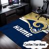 Custom Name Rams Team Spirit  Rug for Living Room, Game Rooms, Office, Bedroom, Floor Mat Playful Design, Fan Gifts Christmas Decor