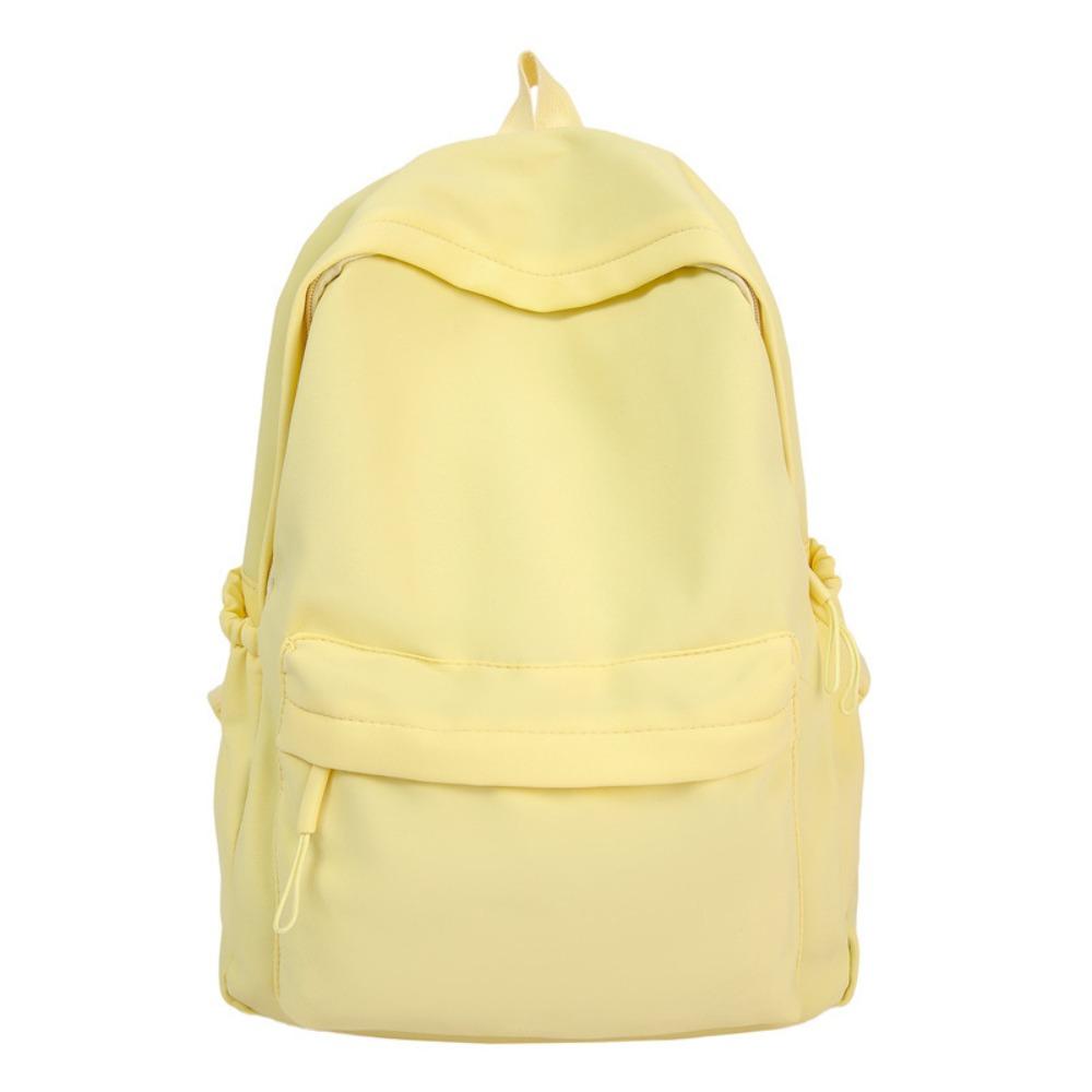 Solid color simple backpack girls' junior high school college student schoolbag large capacity niche versatile design large capacity backpack