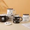 Creative Cartoon Panda Ceramic Cup Original and Funny Cups To Give Away Mugs Children's Cute Cover Original Black and White Mug