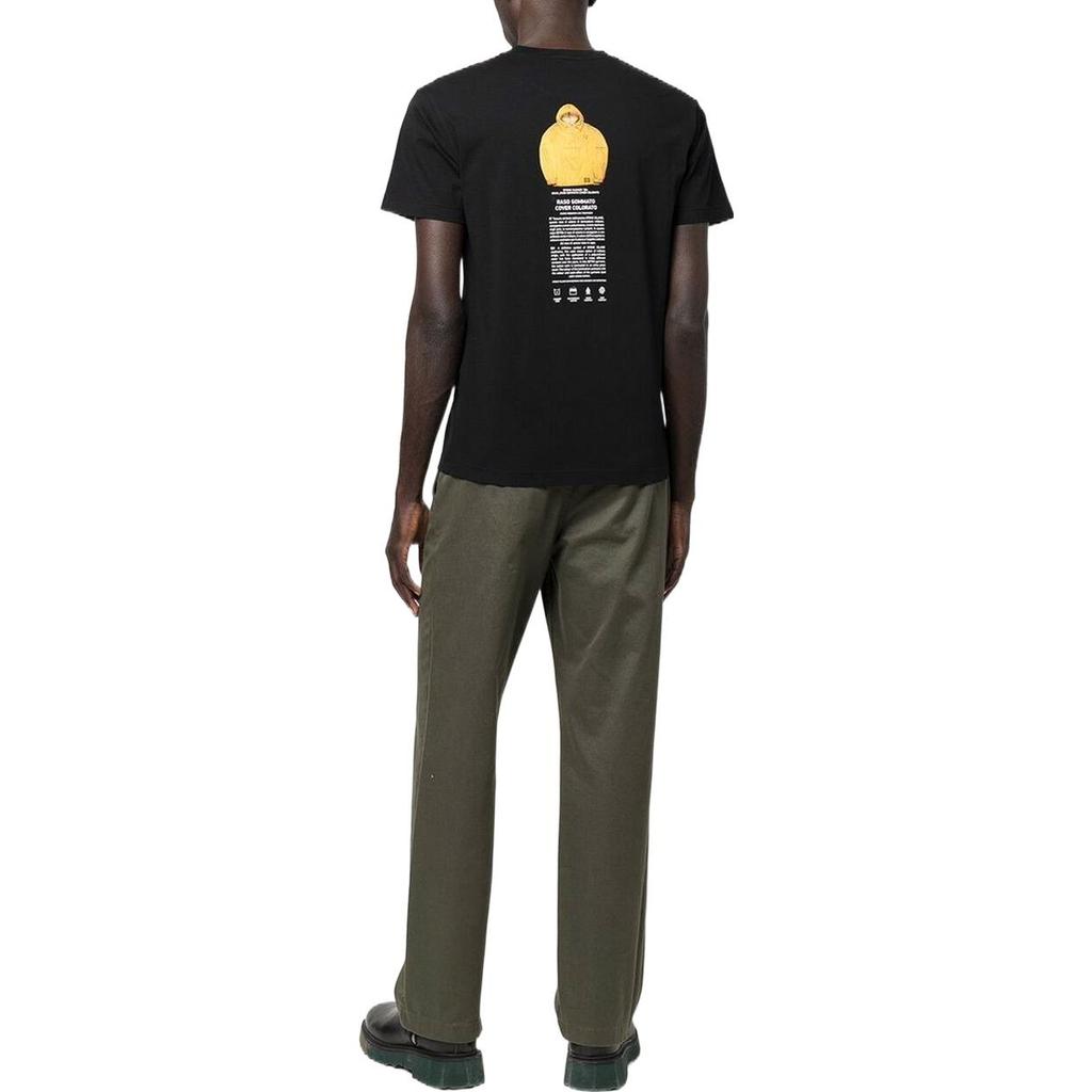 STONE ISLAND Logo Print Crew Neck Short Sleeve T-Shirt Men Tops Black 76152NS91-V0029