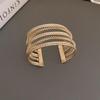 European & American Pleated Metal Bangle: Elegant Cold-Style Bracelet with High-End Luxury Design