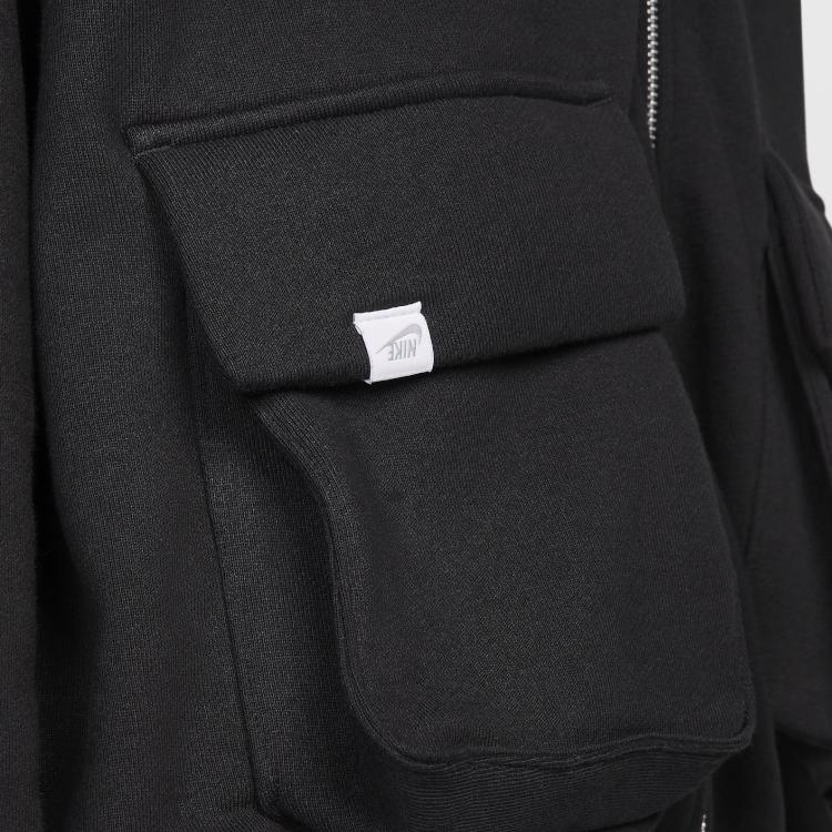 Nike Hooded Zipper Letter Logo Printed Long Sleeve Sweatshirt Women sweatshirt Gray FV7516-010