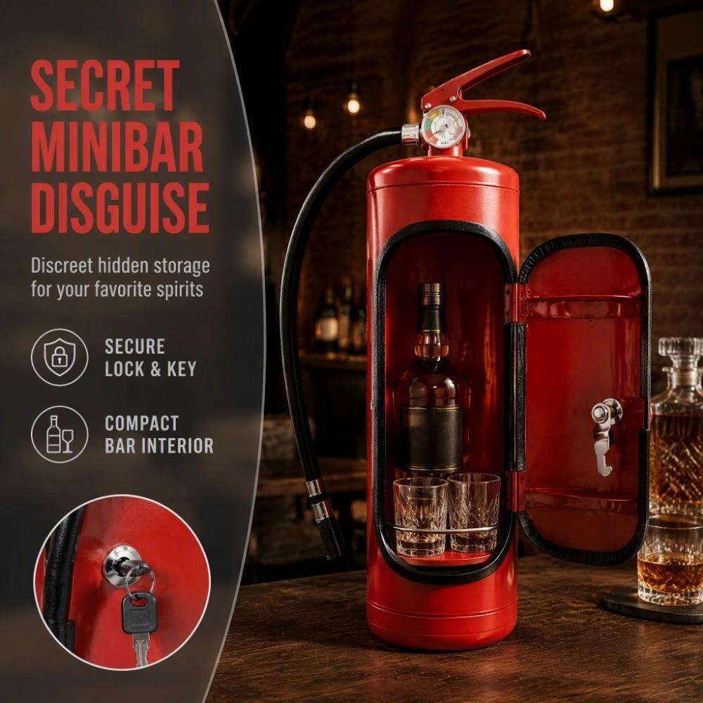 Fire Extinguisher Shape Wine Storage Boxes Iron Wine Bottle Rack Unique Bottle Holder Home Decor