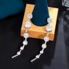 Needle Super Flash Round Zircon Inlay Design Long Earrings To Modify The Face Shape And Thin Line Earrings