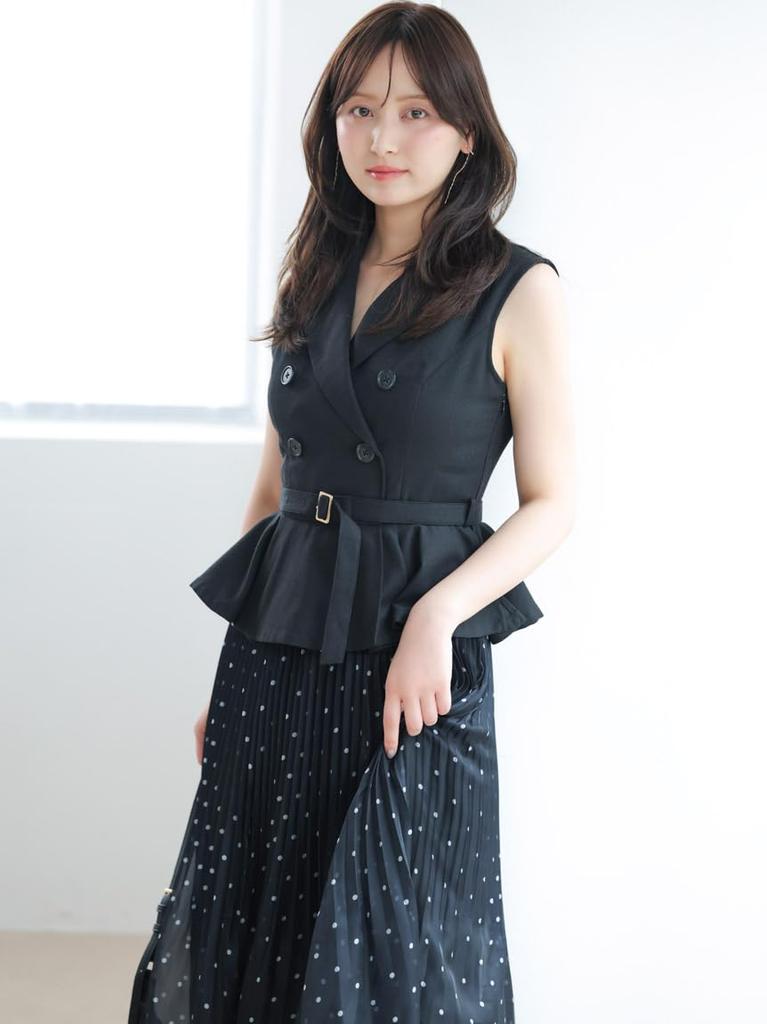 Switching Vest Dress SWFO264135 BLK 0 [Snidel] Women's