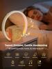 USB Charging RGB Sunrise Smart Table Clocks 12 Light Modes with White Noise Wake-Up Alarm Wood-Grain Finish Speakers