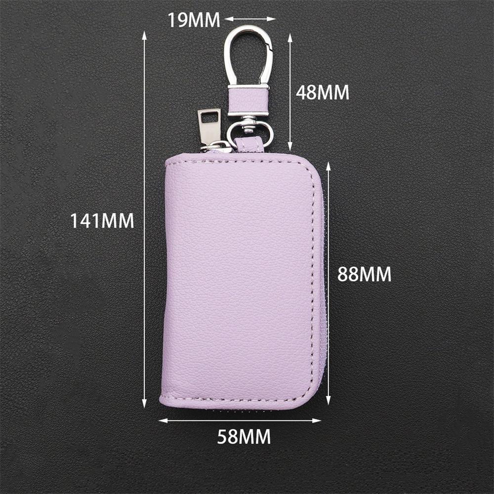 Men Key Holder Housekeeper Leather Car Key Wallets Keys Organizer Women Keychain Covers Zipper Key Case Bag Unisex Pouch Purse