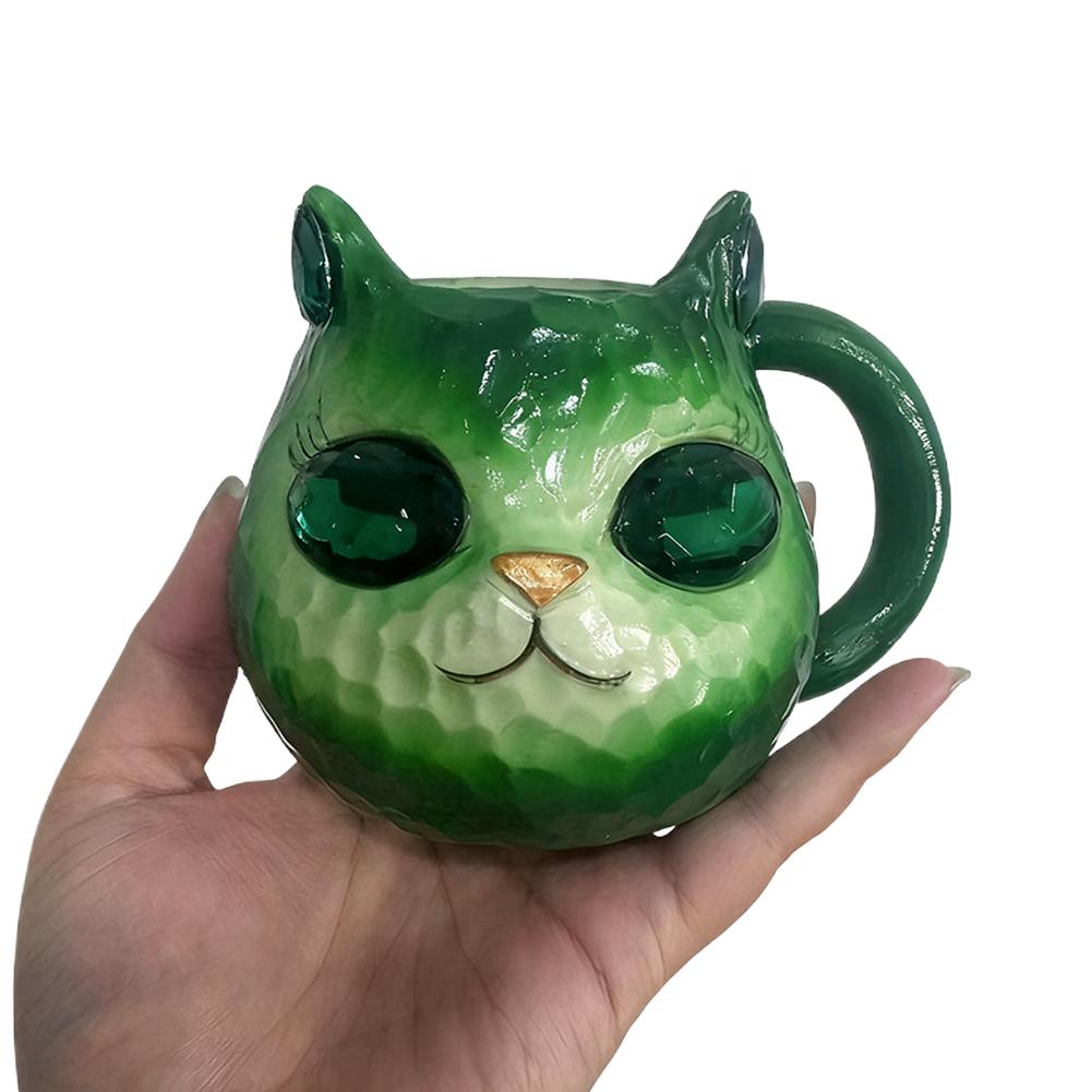 Cute Kitten Resin Mug with Mineral