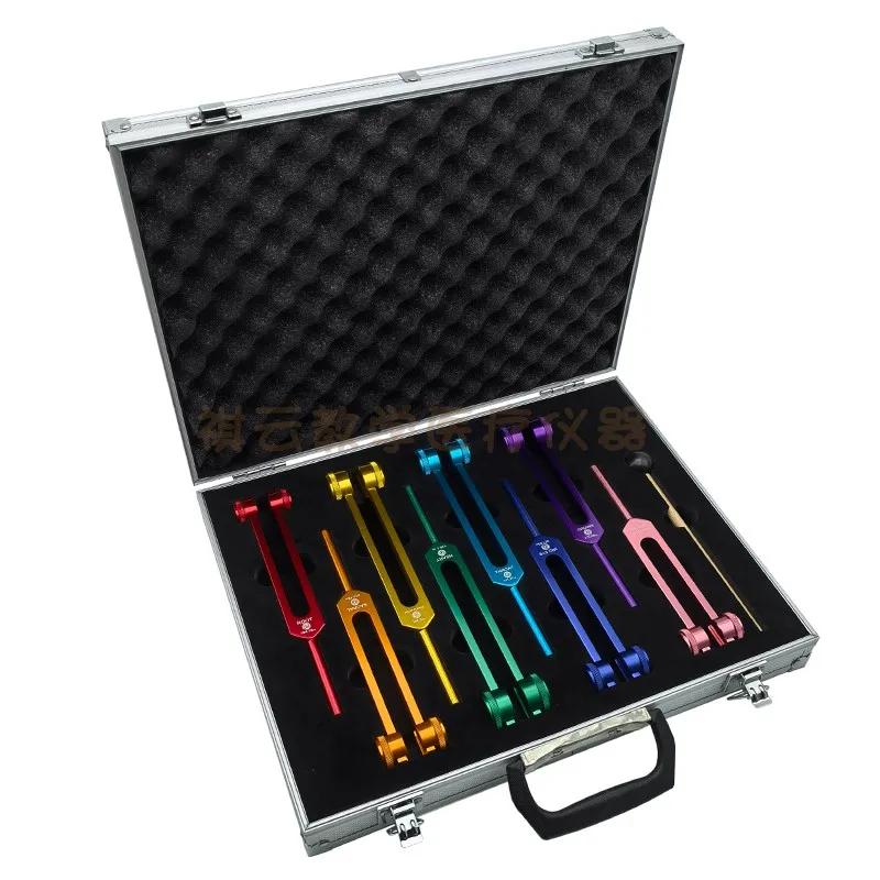 Colorful Aluminum Alloy Tuning Fork Set Resonance Tuning Forks for Healing Music Instrument Percussion Tuning Forks Healing Medical