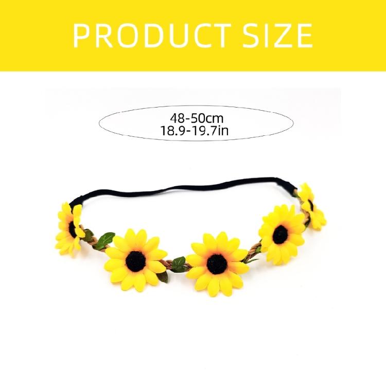 Daisy Floral Wreath Elastic Headband Decorative Flower Headpiece Headwear For Home Decoration Or Festival Celebrations