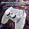PlayVital PS5 Controller Silicone Mecha Rhino Shockproof Protective Easy Includes Thumb Grips and Compatible with Charging White and Light Purple