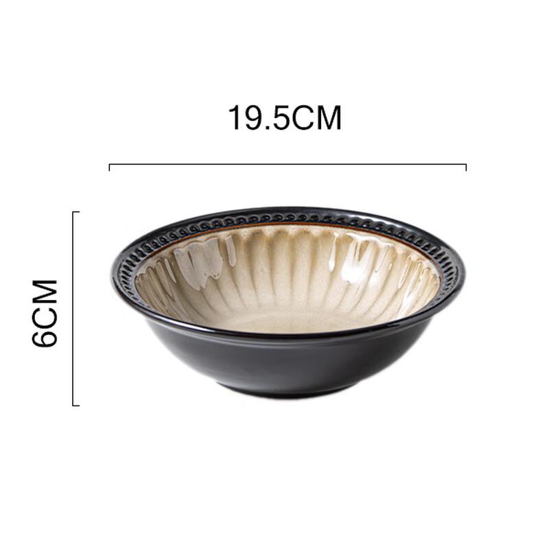 American Retro Embossed Ceramic Dinner Plate & Salad Bowl