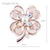 Fashion Colour Preservation Rose Gold Cat's Eye Stone Four-leaf Clover Rhinestone Pearl Brooch Pin Women's Clothing Accessories