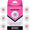 Butterfly Table Tennis Butterfly Three Star Ball White Pack of 95780 White Balls, A40+ (270), 6, (270)