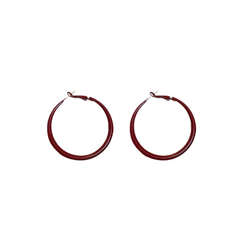 Dripping oil silver needle New Year's red earrings Hong Kong style exaggerated high-end stud earrings niche retro temperament earrings women