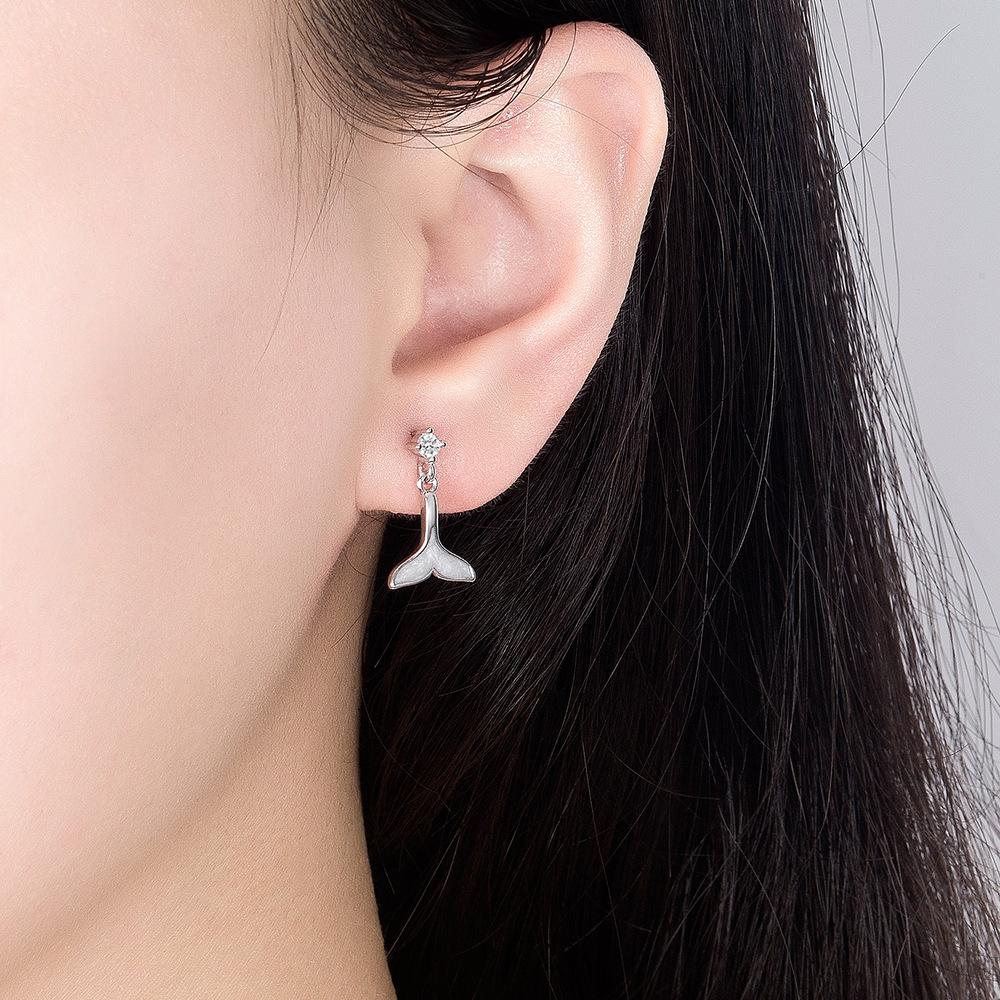 Beautiful Mermaid Foam Feminine Simple Temperament Forest Style Earrings