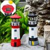 Powered Solar Lighthouse Led Rptating Model Outdoor Garden Light Decor House