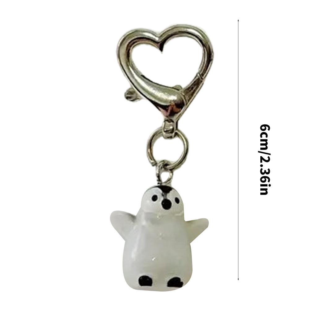 Multipurpose Lovely 3D Penguins Keychain Charm Sturdy Resin Animal Pendant for Women Men Kids Gifts Bag or Car Key