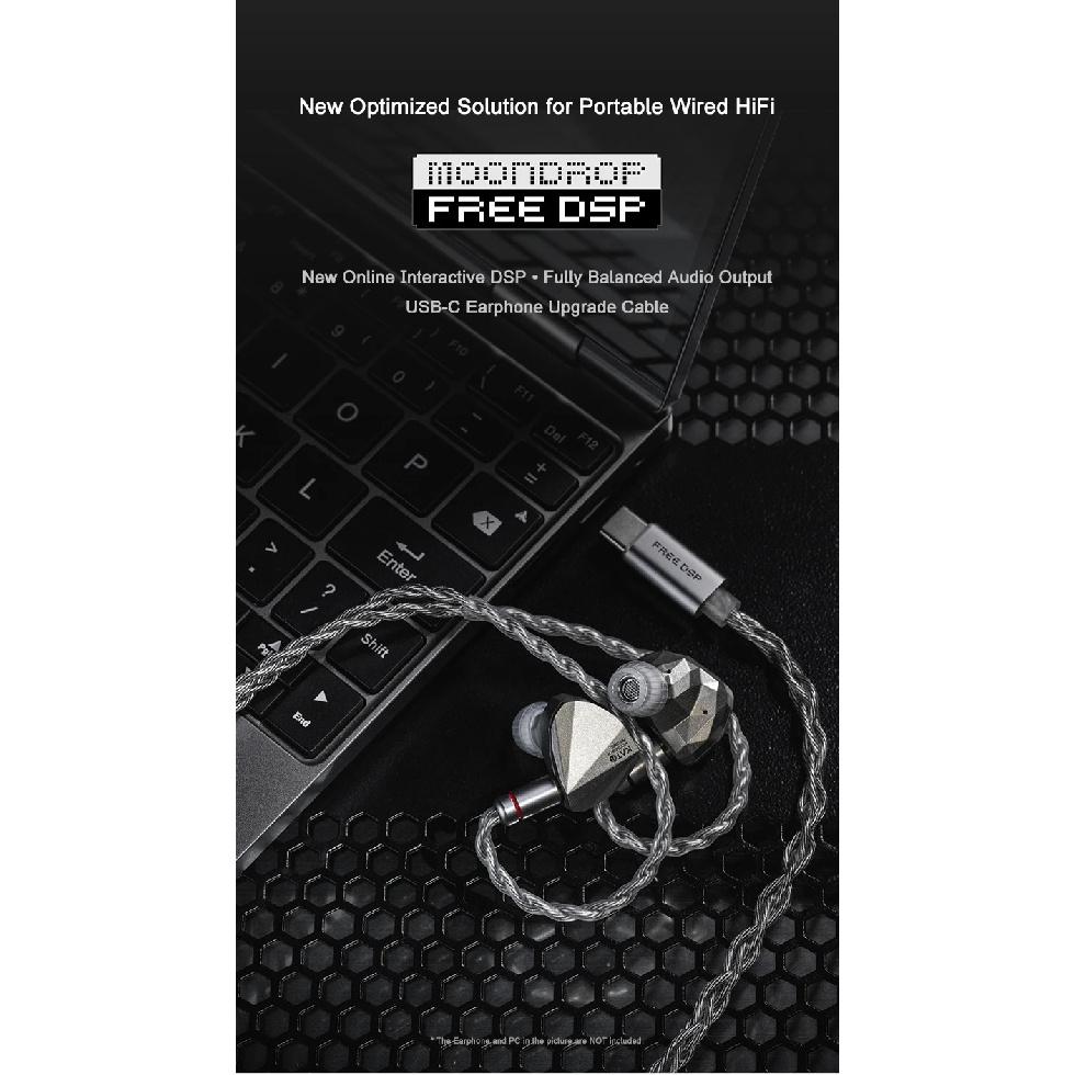 MOONDROP FREE DSP USB-C Earphone Upgrade Cable Fully Balanced Audio Output In-Ear Headphones Line