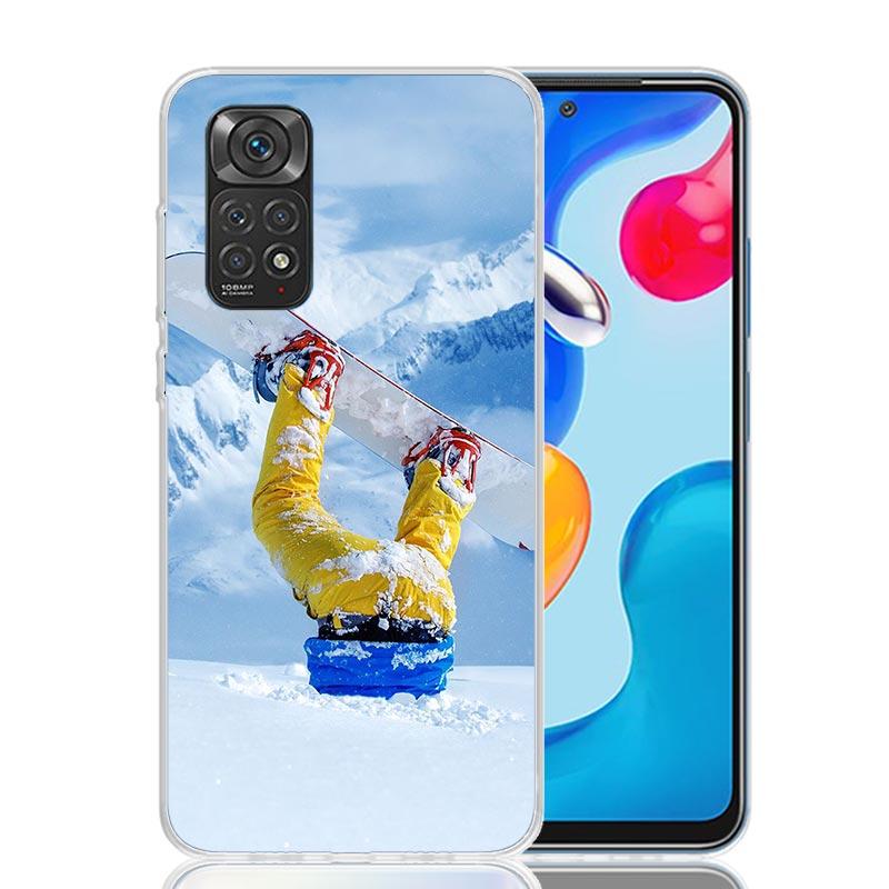Adventure Snowboarding Extreme Phone Case For Xiaomi Redmi Note 15 14 13 12S 12 Pro Plus 11S 11E 11 11T 10S 10 Art Soft Pattern