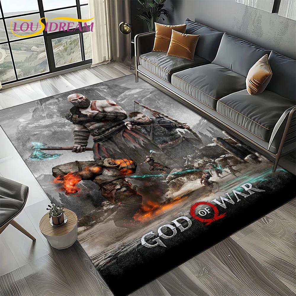 27 Style Kratos God of War Games Cartoon Carpet Rug for Living Room Bedroom Home Sofa Decoration,Kid Area Rug Non-slip Floor Mat