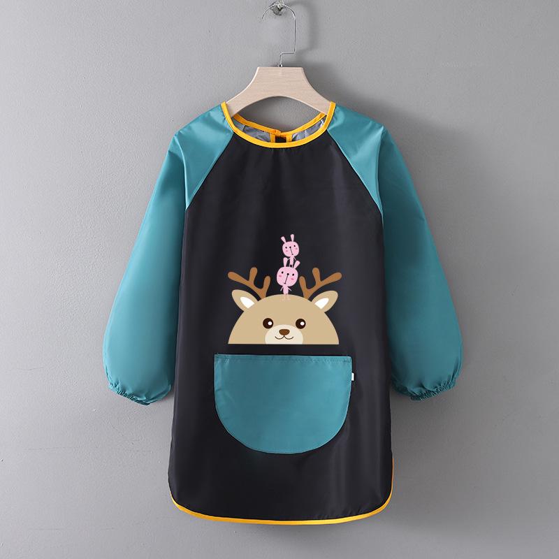 Children's Waterproof Art Smock with Logo - Reversible Apron for Painting and Eating  