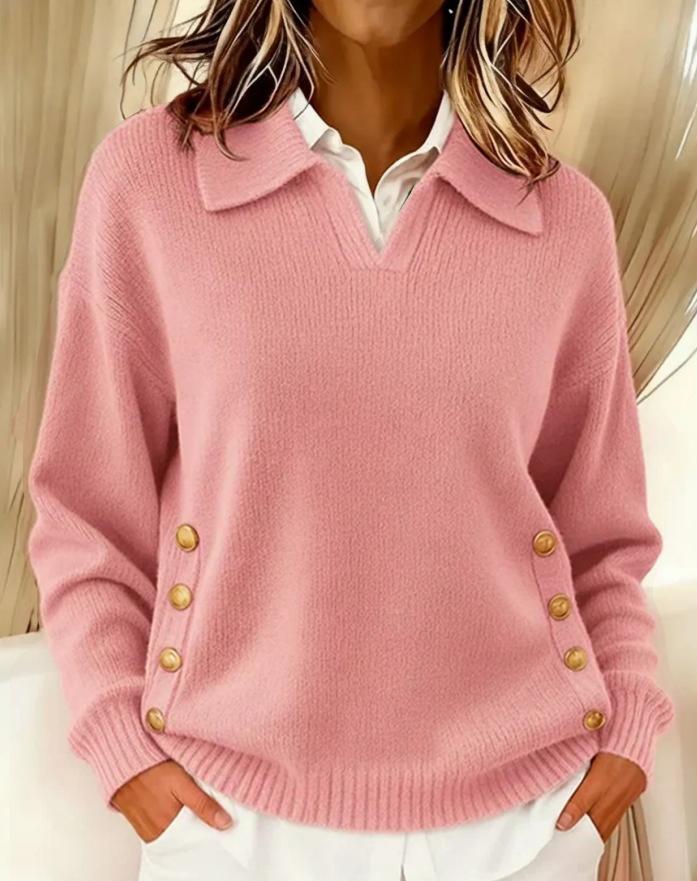Women's Fashion Casual Button Down Long Sleeve Loose Fit Top