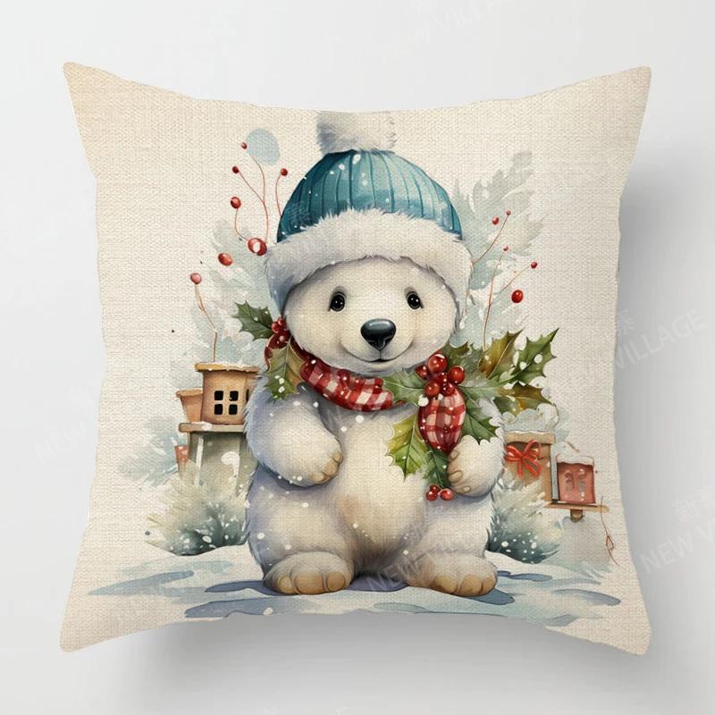 Dekoratives Kissen Wohnzimmerdeko Sofakissenbezug 40*40 40x40cm 60x60cm 45x45cm 50x50cm Pflanze Winter Frohe Weihnachten