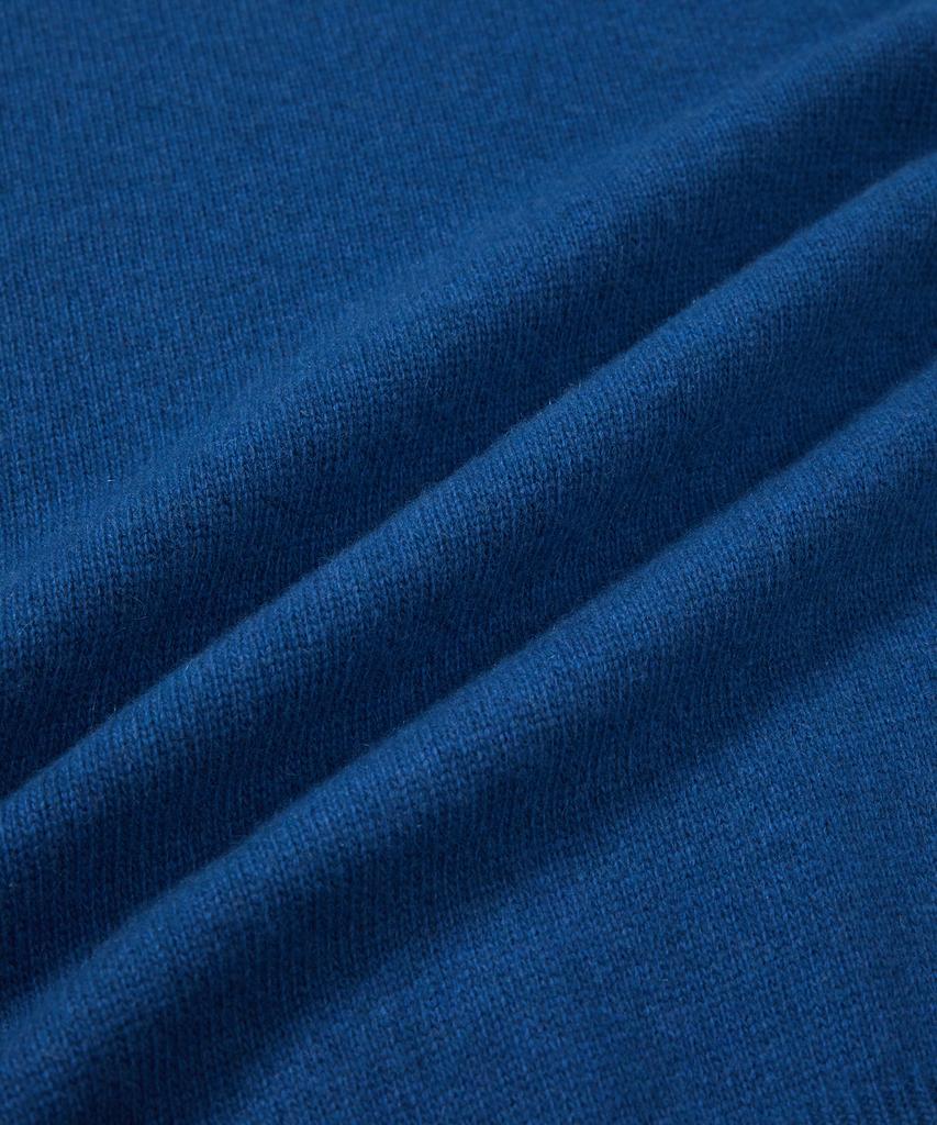 WEST GRAND BOULEVARD Semi-Over Wool Blended Knit Teal Blue
