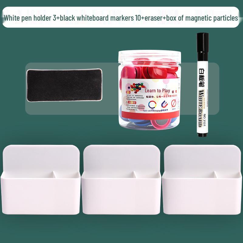 Large Capacity Magnetic Pen Holder for Whiteboards & Chalkboards, Wall-Mounted & Hangable.