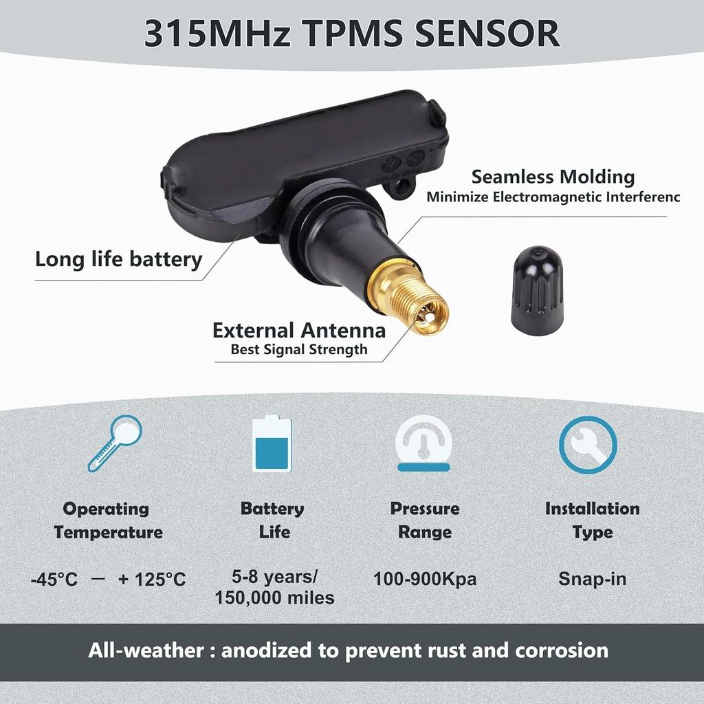 315MHz TPMS Reifendrucksensoren für Ford 2009-2014 F-150 2009-2018 Escape 2010-2016 Fusion & Lincoln MKS Ersetzt # 9L3Z-1A189-A DE8T-1A180-AA