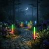 Waterproof Design Solar Pathway Lights 10LED Lighting 1200mAh Battery Outdoor Garden Lamp RGB LED Solar Powered Path Lights
