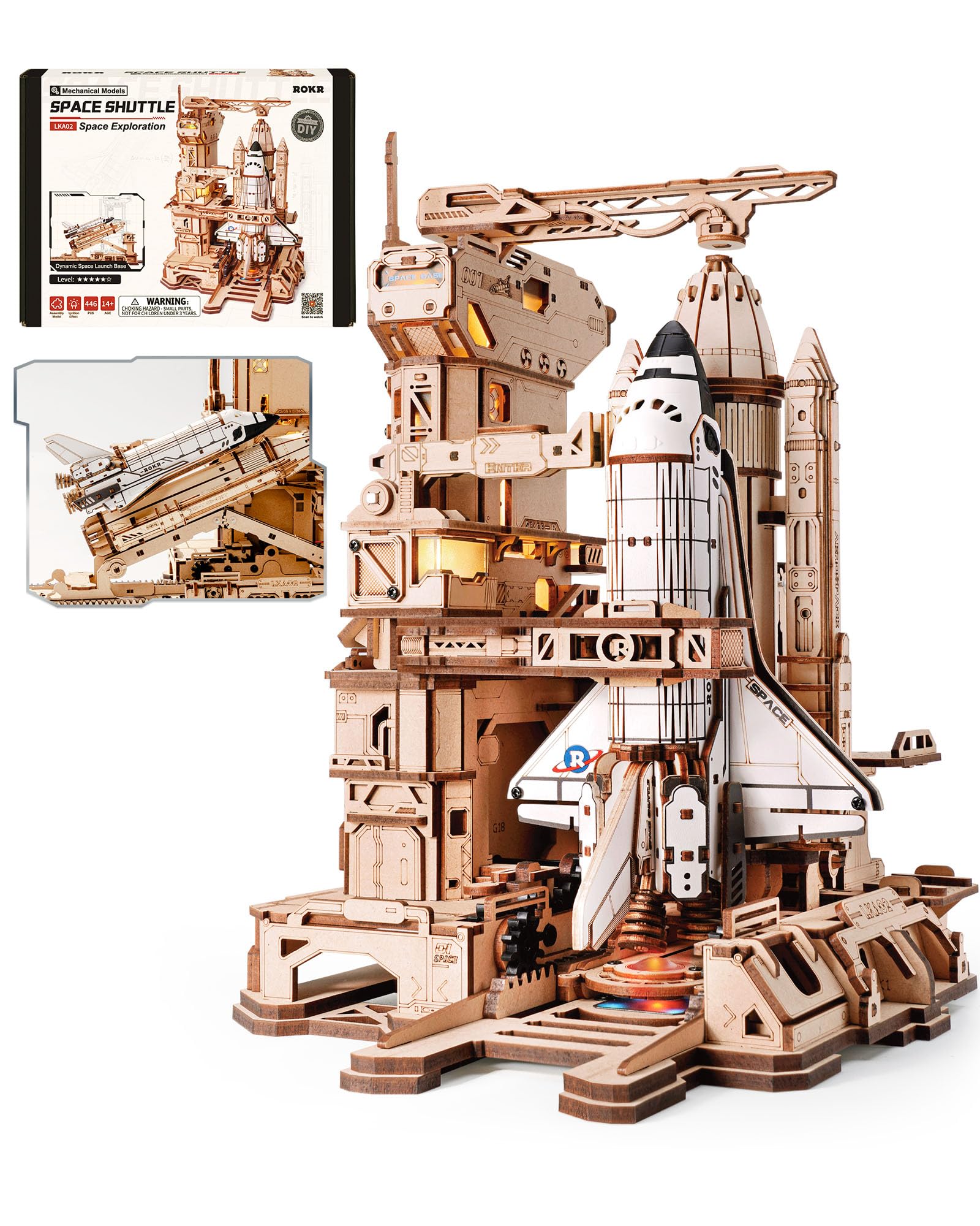 

ROKR 3D Wooden Puzzle, Airplane with Light Effects, Interior Decoration, Ambience, Entryway, Craft Kit, DIY Assembly, Time Killer, Educational Toy,