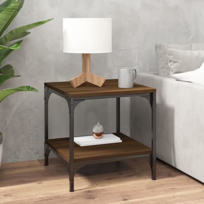 819386 vidaXL Side Tables 2 Pcs Brown Oak 40x40x40 Cm Engineered Wood