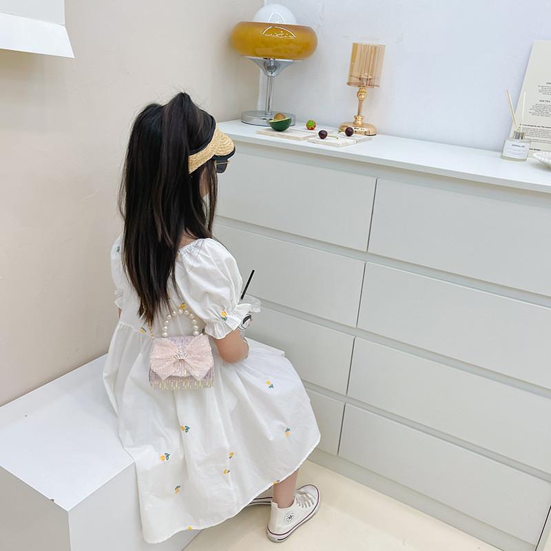 Adorable Mini Canvas Children's Crossbody Bag With Cute Bow And Chic Design