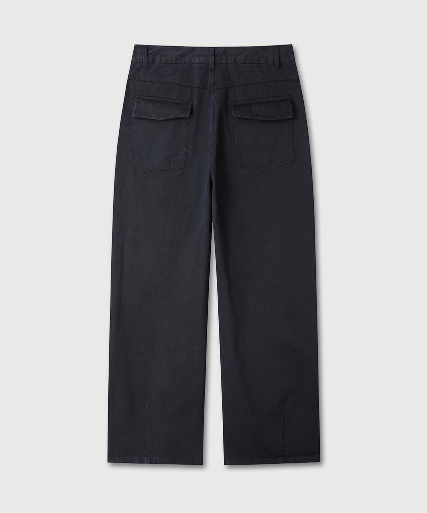 Daibeuin Washed Loosed Wide Cotton Pants (Navy)