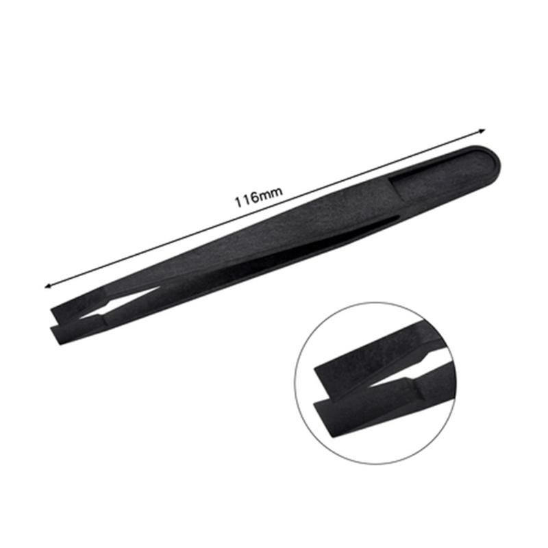 8 Styles Black Carbon Fiber Plastic Tweezers Kit for Nail Art DIY Picking Needle Nose Pointed Curved Flat Tip Tweezers