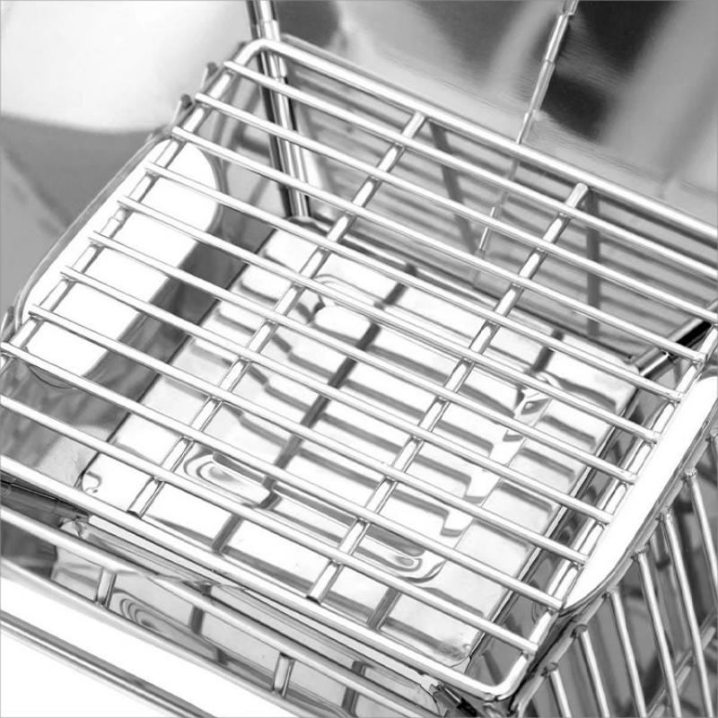 Folding Grill Outdoor Table Camping Stove Stainless Steel Foldable Barbecue With A Charcoal Rack Grill