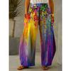 Bunte Wasserfall-Hosen in voller Länge mit weitem Bein, 3D-Allover-Print, dünn, Hipster-Mode, Sommer-Streetwear, Jogginghose, Damenbekleidung