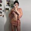 Bikini Swimsuit Women's Split Four-piece Suit Long-sleeved Sunblock Fashionable Stripe Sexy Vacation Hot