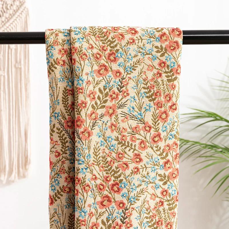 118X111Cm Jacquard Sofa Fabric Cloth Floral Polyester Wear Resistance Cotton DIY Cloth Make Your Own Tablecloths Pillowcase