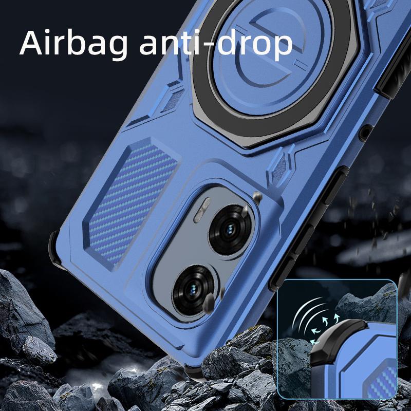 KEYSION Funda Magnética Antigolpes para Motorola Edge 50 Fusion 5G con Soporte de Anillo Vertical para MOTO Edge 50 Fusion 5G