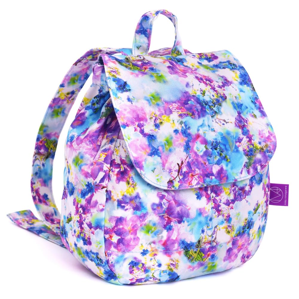 COLORFUL CANDY STYLE Backpack for Baby Perfect for First Cute Floral Print Includes Pocket Tissue Pouch Girls, & Kids, Baby's Birthday, D,