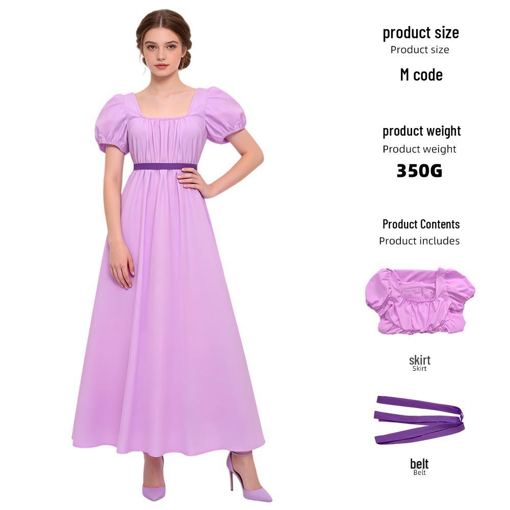 Bridgerton Regency Kleid: Hochtailliertes viktorianisches Kleid für Halloween & Teepartys